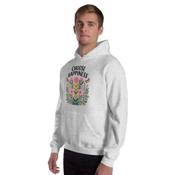 Choose Happiness Floral Design Unisex Hoodie - Image 16