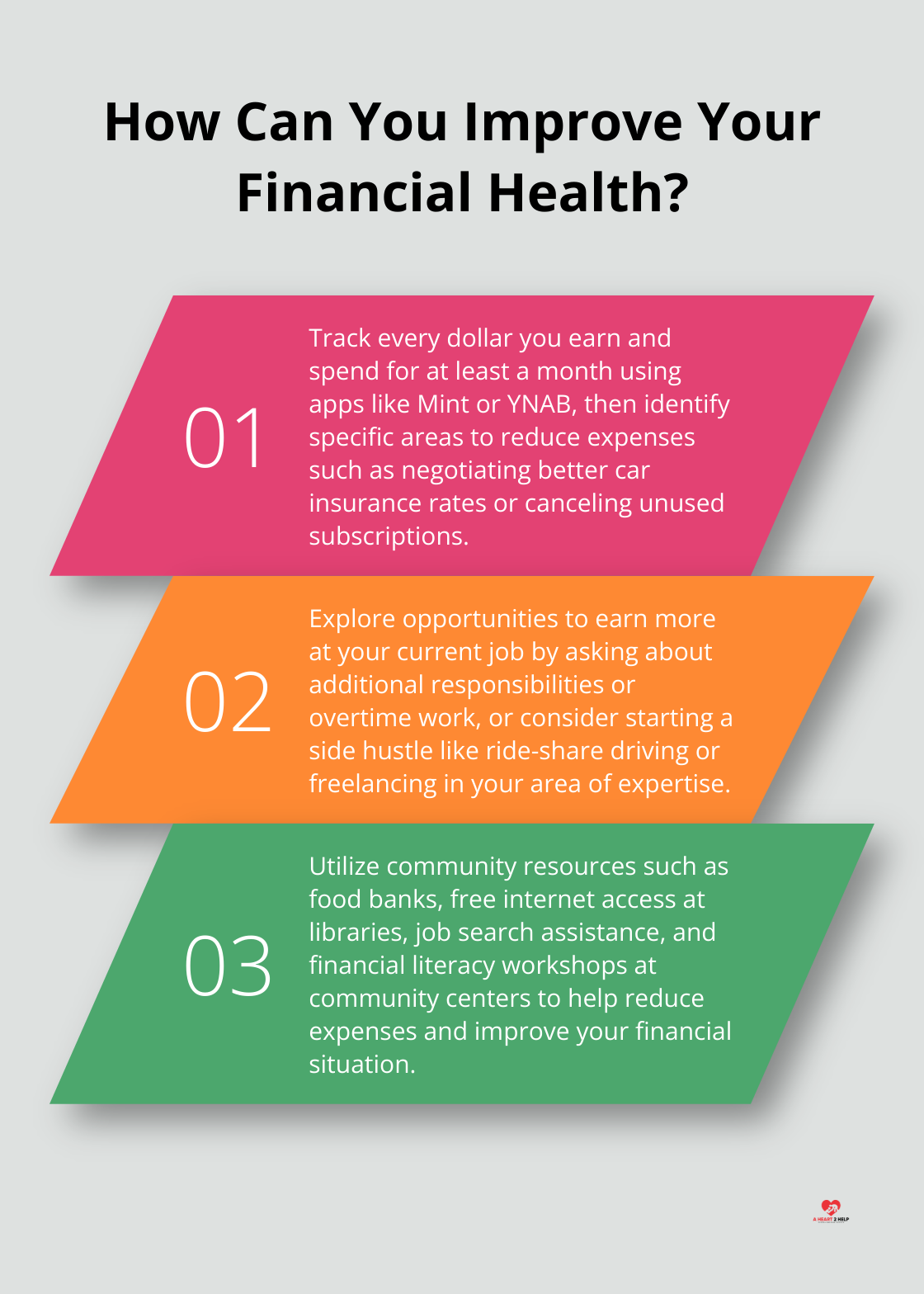 Infographic: How Can You Improve Your Financial Health? - make too much for assistance but not enough to live