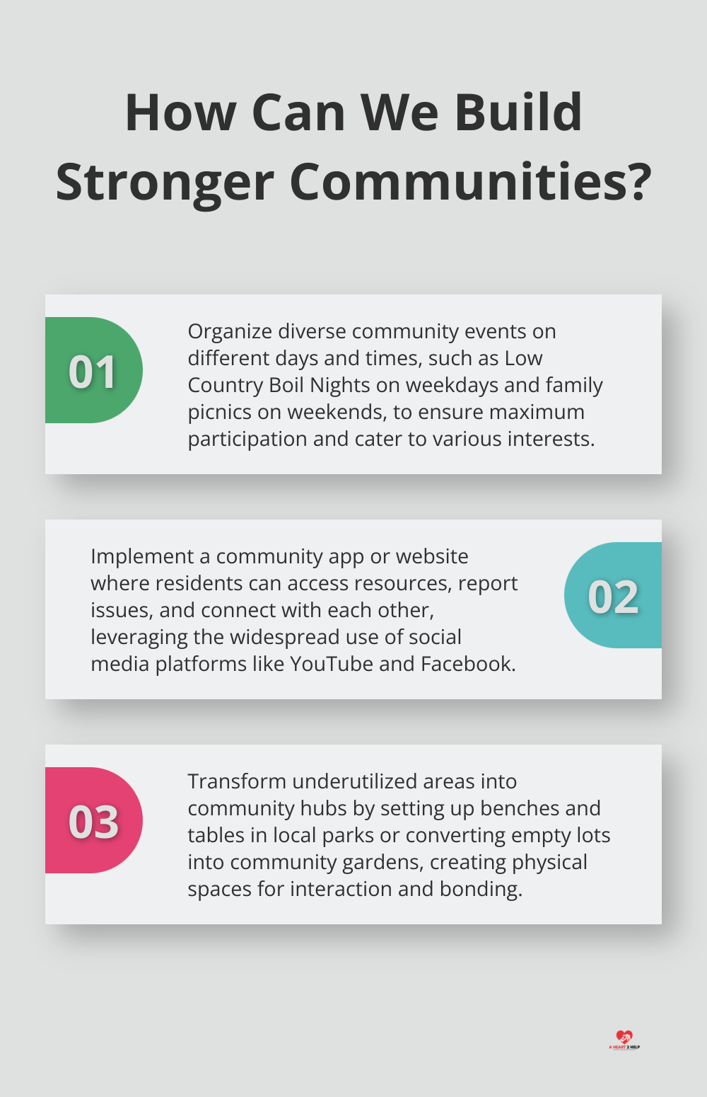 Infographic: How Can We Build Stronger Communities? - nurture the bonds of community meaning